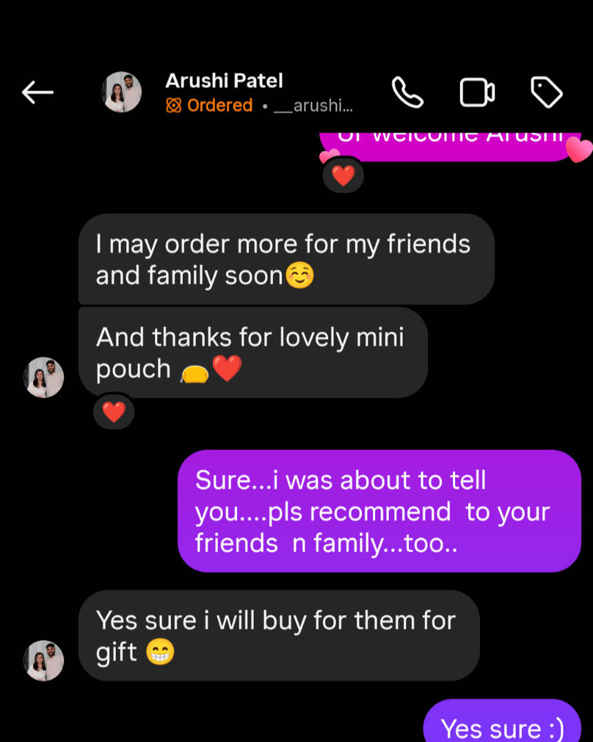 Original customer message about ordering more Brushup gifts for friends and family